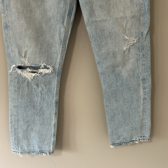 Agolde Riley High Rise Straight Crop in Blitz Button Fly Light Wash Sz 24 - Picture 7 of 16